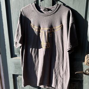 Hanes Dark Gray T-Shirt with Bull Graphic